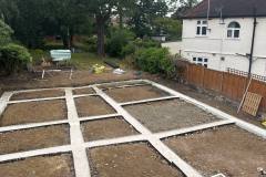 Bored concrete piles installation in silty clay soil Finchley London