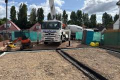 Completed piling mat and foundation preparation for new housing development WD6